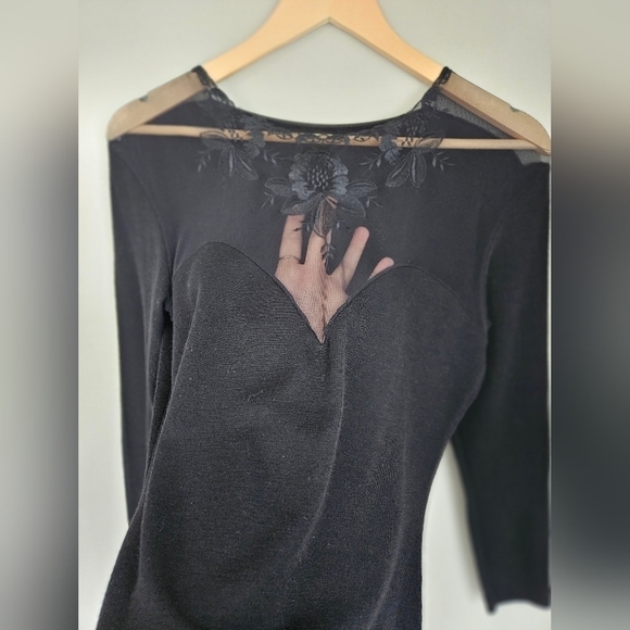 Vintage  Wool + acrylic longsleeve black shirt, size 5 - Picture 1 of 7